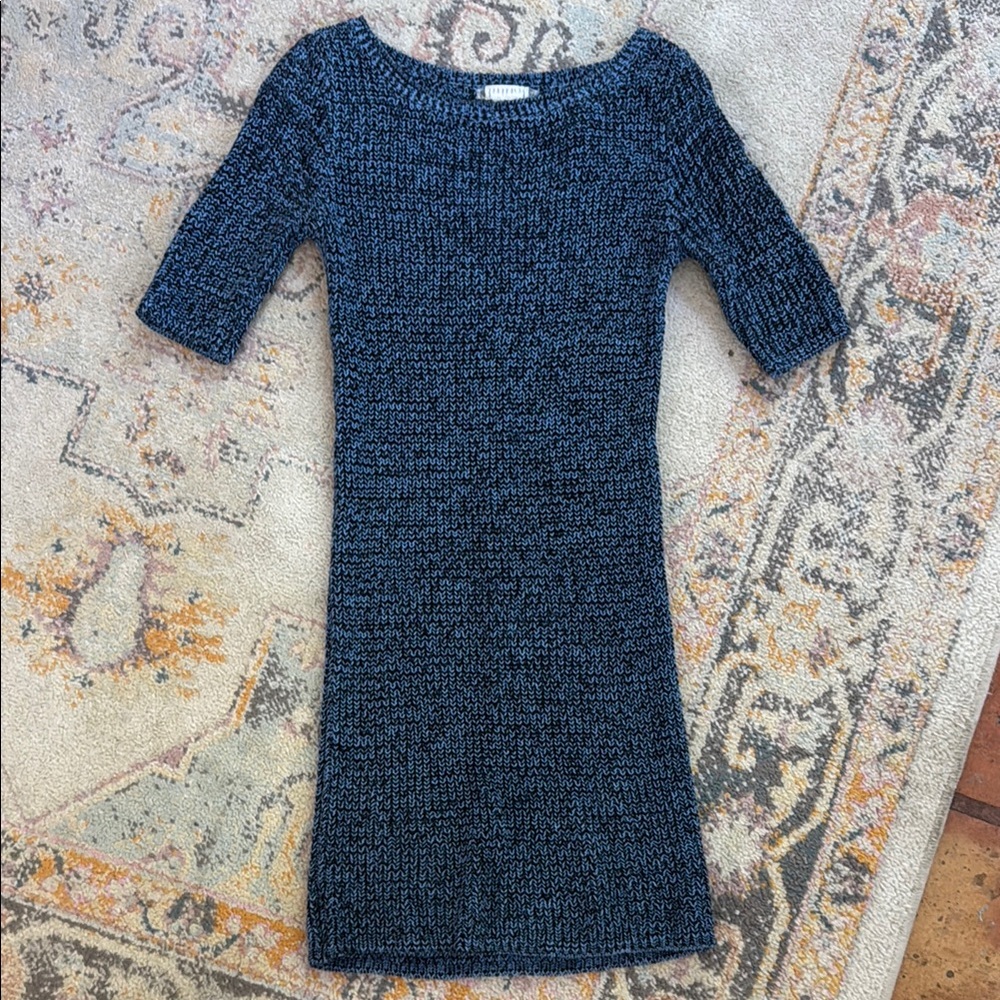 Cooperative Blue Sheath Midi Dress with Bateau Neckline